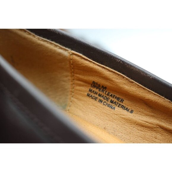 Vintage 90s Steve Madden Brown Leather Slip On Oxford Chunky Heel Shoes Size 8.5 - Picture 6 of 6